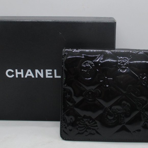 Chanel Icon Symbols Charms Patent Leather Wallet with Original Box - Picture 1 of 13